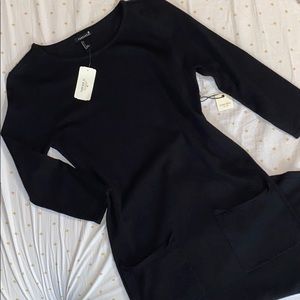 Side Slit Sweater Midi Dress